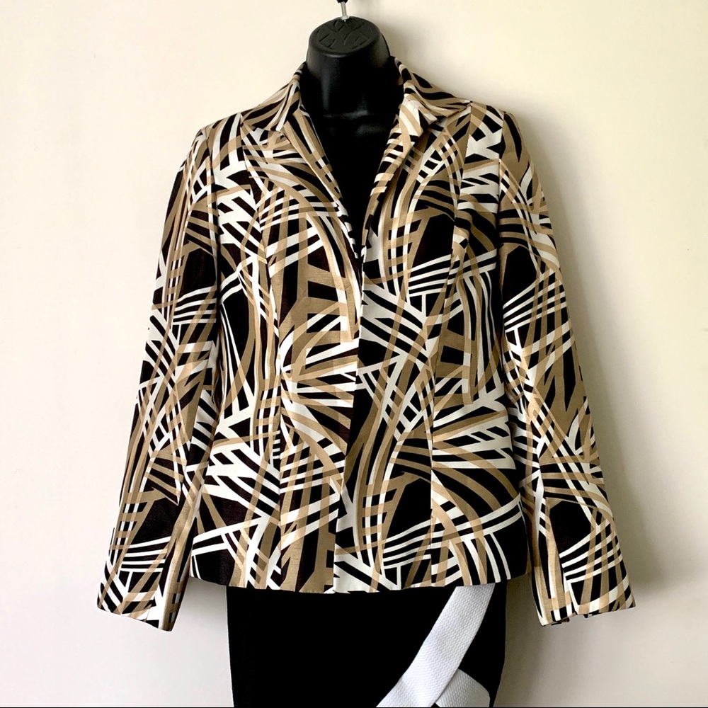 Kasper Open Front Bold Print Jacket Size 6 - image 2
